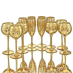   ГХСЗ НАБОР ФУЖЕРОВ 2 вида 6 персон 12шт 170/280мл ЗОЛОТОЕ ИГРИСТОЕ ПРЕЗЕНТ