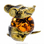 Статуэтка с янтарем "Мышь сытый крыс" (коньячный), фотография 3. Интернет-магазин ЛАВКА ПОДАРКОВ