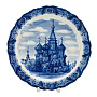 Тарелка сувенирная "Храм Василия Блаженного". Гжель, фотография 4. Интернет-магазин ЛАВКА ПОДАРКОВ