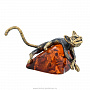 Статуэтка с янтарем "Кот на подушке", фотография 1. Интернет-магазин ЛАВКА ПОДАРКОВ