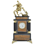 0028760/6629 Нат.камень Часы"Георгий Победоносец" тигровый глаз бронза