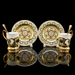  Златоуст Набор "Дуэт кофейный" на 2 персоны Малахит, Эмаль, малый