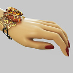 7240642/сред. вес 27-28гг  Серебро 925* БРАСЛЕТ вст.Янтарь р/п