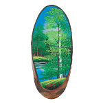 0066012/2230 Нат.камень ПАННО ОВАЛЬНОЕ на срезе дерева 35*40см 