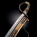 0062193 Оружие сувенирное ШАШКА "ЛЕВ" С ЭФЕСОМ Эмаль, мет. ножны,черный