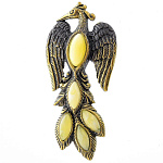 0058456/1038.4 Брошь Жар Птица маленькая (белый)