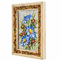 Панно в янтарной раме "Букет цветов" 12,5х16,5 см, фотография 1. Интернет-магазин ЛАВКА ПОДАРКОВ