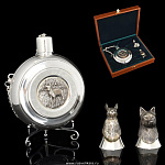 0025275 НАБОР подарочный "НА ДВОИХ":ФЛЯГА+Стопки 4*5,5см 2 персовы в ПУ 