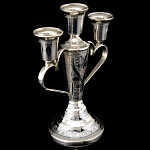 0040408 Серебро 875* ПОДСВЕЧНИК гравировка, чернение серебра в П/У 236