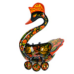 0020254 Хохлома КОВШ "ЛЕБЕДЬ" 23*16см с ковшиками 