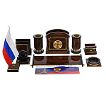 0061598 Натуральный камень Настольный набор "Стиль" , обсидиан