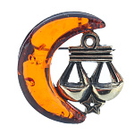 300823-Ф/Брошь ЗНАК ЗОДИАКА ВЕСЫ (коньячный)