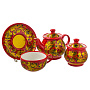 Чайный сервиз на 6 персон "Торжество". Хохлома, фотография 2. Интернет-магазин ЛАВКА ПОДАРКОВ