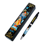 Ручка в шкатулке с росписью "Дед Мороз и Снегурочка"