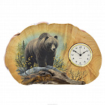 Часы из дерева "Медведь" настольные, сувель березы