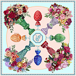 500049 Сувенирный платок "Триумф хрусталя" 90*90, 100% шелк МД Нины Ручкиной