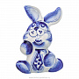 Статуэтка "Кролик с галстуком". Гжель, фотография 1. Интернет-магазин ЛАВКА ПОДАРКОВ