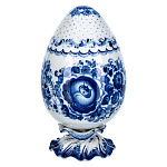 6837 Гжель Яйцо Пасхальное большое  20,5см Авт. Алехин С.С.