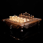 0060278/kh101  ШАХМАТЫ резные  ЛАРЕЦ С ЯЩИКАМИ 40 с фигурами