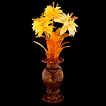 0060807-НП КОМПОЗИЦИЯ "ЦВЕТЫ В ВАЗЕ" выс.45см  Янтарь,