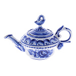 0072668 Гжель ЧАЙНИК "ЛЕБЕДЬ" в коб