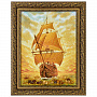 Картина янтарная "Корабль" 30х40 см, фотография 1. Интернет-магазин ЛАВКА ПОДАРКОВ