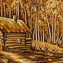 Картина янтарная "Домик в лесу" 30х40 см, фотография 3. Интернет-магазин ЛАВКА ПОДАРКОВ