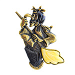 0045005/1746.4 Брошь Баба Яга в ступе (белый)