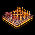 Шахматы-шашки с янтарными фигурами "Европа"
