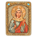 0051039/Подарочная икона "Святая мученица Ника Коринфская" на мореном дубе 15х20 см RTI-362.m