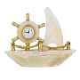 Часы настольные из камня "Корабль", фотография 1. Интернет-магазин ЛАВКА ПОДАРКОВ