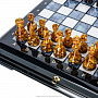 Шахматы с перламутром и янтарными фигурами "Питер" 45х45 см, фотография 3. Интернет-магазин ЛАВКА ПОДАРКОВ