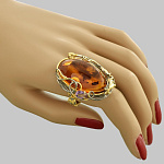 7200483/13,41  Серебро 925* КОЛЬЦО вст.Янтарь-фианит р/п