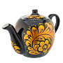Чайник заварочный 500 мл "Золотая кудрина". Хохлома, фотография 2. Интернет-магазин ЛАВКА ПОДАРКОВ