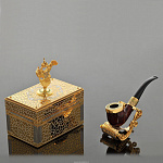 Курительный набор (трубка, подставка, табакерка) Златоуст