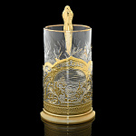 202514 Златоуст Подстаканник "ПРИРОДА"+ложка , в П/У SUV 5556