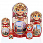 Матрешка "Москва. Набережная Кремля" 5 мест, фотография 3. Интернет-магазин ЛАВКА ПОДАРКОВ