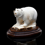 /В264 Изделия из кости Скульптура "Мишка-толстяк" Бивень мамонта, дерево,  