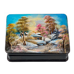 Шкатулка из папье-маше с художественной росписью "Зима"