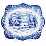 Декоративная тарелка "Зима в деревне". Гжель, фотография 1. Интернет-магазин ЛАВКА ПОДАРКОВ