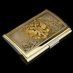 27309-П0002 Златоуст Визитница карманная "ГЕРБ РФ" в ПУ