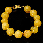 0060290/12 Янтарь  БРАСЛЕТ ШАРЫ ЯНТАРЬ ЖЕЛТЫЙ на замке