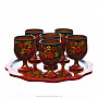 Набор бокалов для вина Хохлома, фотография 2. Интернет-магазин ЛАВКА ПОДАРКОВ