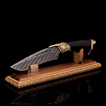 0058237 Оружие сувенирное Нож "Корсар"дамаск,дерево ,мельхиор + ПОДСТАВКА