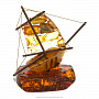 Статуэтка из янтаря "Корабль одномачтовый", фотография 2. Интернет-магазин ЛАВКА ПОДАРКОВ