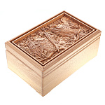 0071475/RTR-402.L Лото в резной шкатулке из ясеня "Сирин и Алконост.Песнь радости и печали""