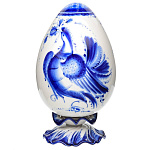  Гжель Яйцо Пасхальное большое в золоте 20,5см Авт. Алехин С.С.