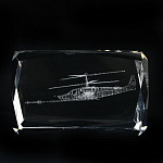  Лазерная графика Куб "ВЕРТОЛЕТ КА-52 "ЧЕРНАЯ АКУЛА" 5*8 см