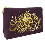 -2090000008586 Косметичка тк.бархат Мод 425-1 Рис 1879 А разм 13*18,5*3,5 /тк.бархат фиолетов