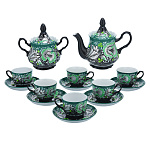 0076877 СЕРВИЗ ЧАЙНЫЙ НА 6 персон "ЦВЕТЫ" зел